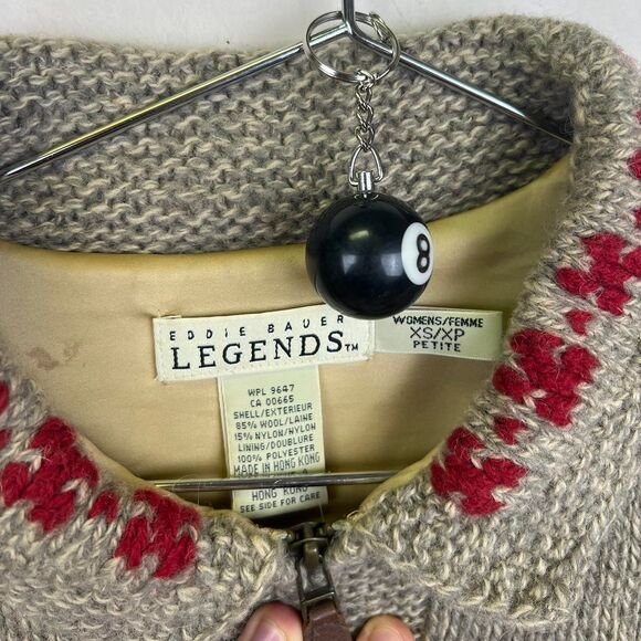 Vintage Eddie Bauer Women's Cowichan Skier Alpine Zip Up Cardigan Size XS - Picture 7 of 7